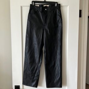 Levis Ribcage Straight Faux Leather Pants